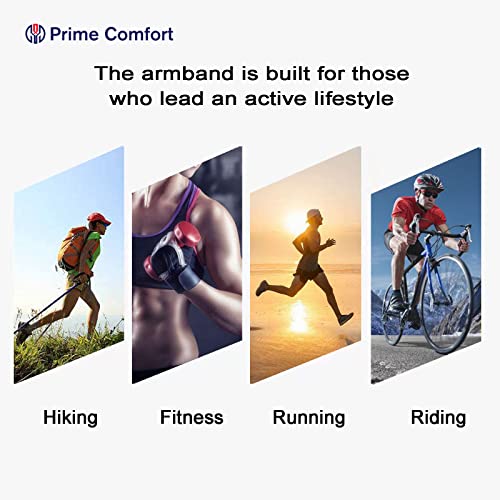 Prime Comfort Phone Arm Bands for Running, Armband Cell Phone Holder for Exercise (Gray) - color: Gray