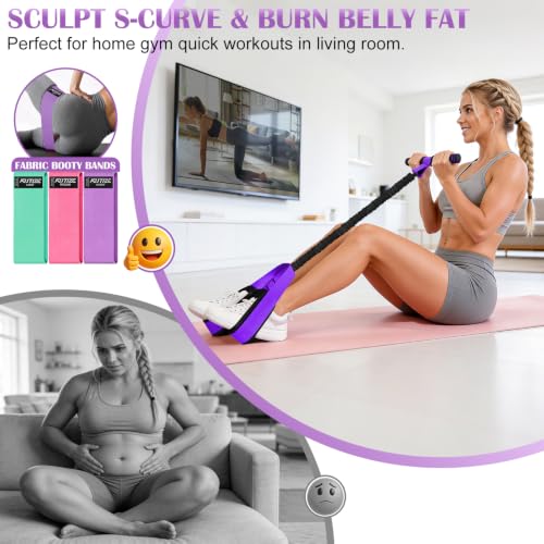 KUTIZE Booty Bands & Pedal Exercise Bands Resistance Bands Set for Women - color: Purple