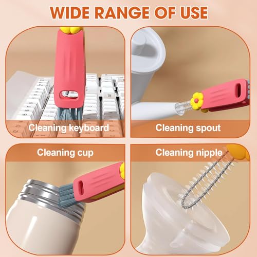 3 in 1 Cup Lid Cleaning Brush, Multifunctional Cleaning Brush Portable Cup Lid Cleaner for Bottle Gap Tight Spaces Cup, Portable Cup Lid Cleaner, 1 Pcs Blue - color: 1 Pcs Blue