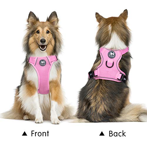 PoyPet Mesh Dog Harness, Reflective Breathable Puppy Vest for Small Dogs - color: Light Pink, size: S