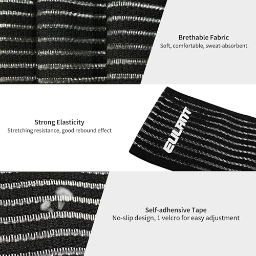EULANT Elastic Wrist Support Brace 2 Pcs,Adjustable Compression Wrist Wraps - color: Black, size: 40cm