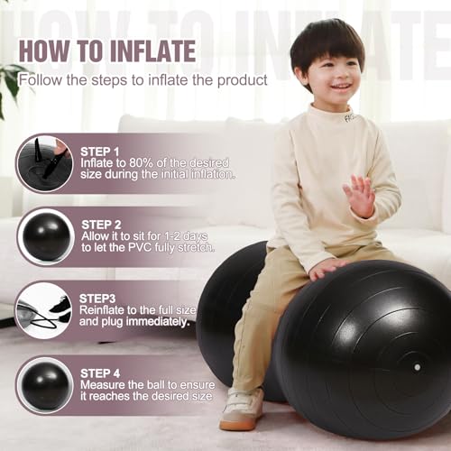 INPANY Peanut Exercise Ball for Labor, Physical Therapy & Fitness - color: Black
