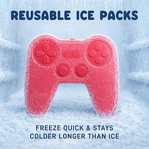 Fit & Fresh Cool Coolers Reusable Kids Lunch Box Ice Packs, 4pk - color: Game Pad (4 Pack), size: 4 Pack