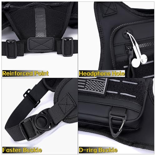 Running Chest Bag Tactical Running Vest with Pistol Holster Versatile Motorcycle Chest Pouch CCW Chest Pack
