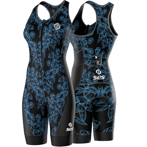 SLS3 Triathlon Suits Women - Sleeveless Pro Trisuit with Comfy Tri Chamois - color: Lucy Blue, size: Small