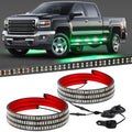 XRIDONSEN 2PCS 70 inch Running Board Lights 864 LED Strobe Light Strip - color: Green/White