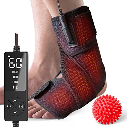 sticro Foot Heating Pad for Ankle Achilles Heel with Massage Ball - color: Black