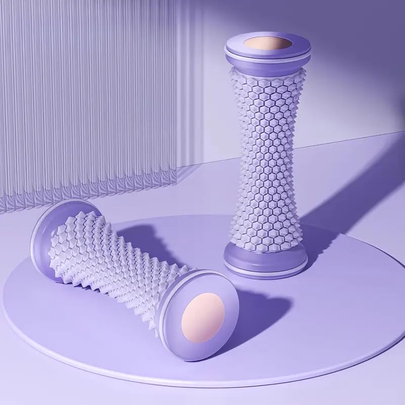 Portable Foot Massager Roller - Deep Tissue Muscle Massage for Plantar Fasciitis Relief, Heel & Arch Pain - Reflexology Therapy Tool for Men & Women (Purple) - color: Purple
