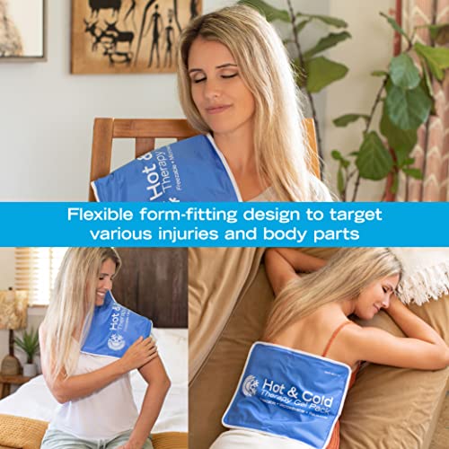 Roscoe Medical Gel Soft Flexible Ice Packs for Injuries, Reusable Freezer Hot and Cold Pack, Cold Compress & Cooling Gel Pad for Shoulder, Hip, Leg, Arm, Ankle & Foot Injury, 11 x 14 Inches, Large - size: Large, 11" x 14"