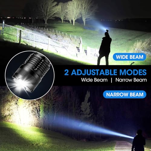 Kmivo Flashlights Rechargeable LED High Lumens - 4 Pack 90,000LM Super Bright Flashlight, Adjustable Powerful Flash Light with 5 Modes, Waterproof Handheld Flashlight for Home, Camping - size: M-4P