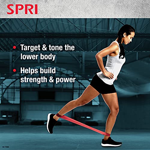 SPRI Mini Loop Bands Kit, Set of 3 - Light, Medium, Heavy Resistance Bands for Lower Body Workouts, Toning Muscles, and Exercise - size: (Pack of 36)