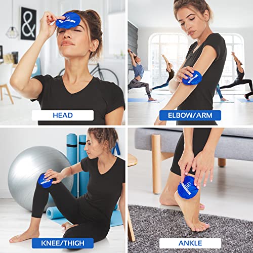 Reusable Round Hot and Cold Gel Ice Packs for Injuries | Cold Compress, Ice Pack, Cold Pack, Gel ice Pack, Cold Packs for Injuries | 5 Pack - color: Blue 3