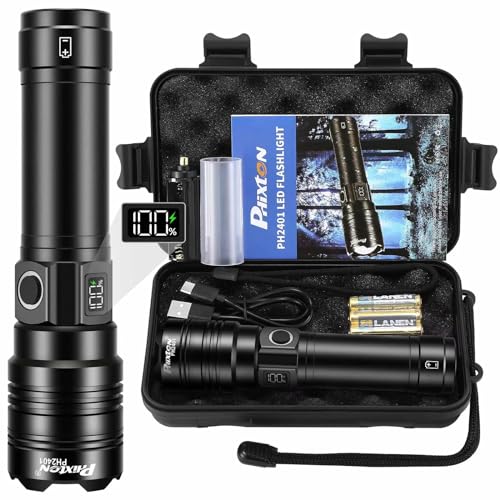 PHIXTON Rechargeable Flashlight 100000 High Lumens Long Lasting 15H 6.57” - size: 1 Pack