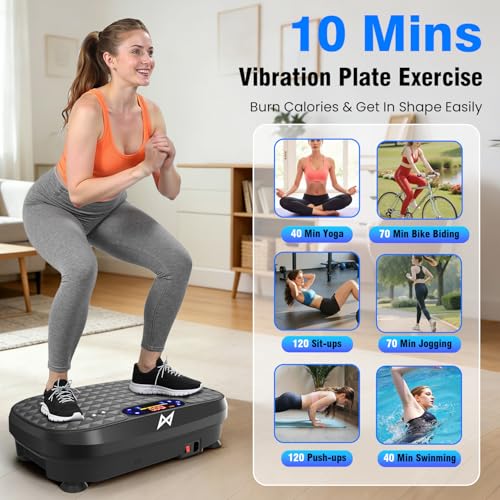 AXV Vibration Plate Exercise Machine Fitness Platform Body Vibrating Board - color: BLUE