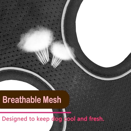 Cat Harness and Leash Set, Adjustable Soft Vest with Reflective Strap - color: black-2, size: Large(chest:16''-20'')
