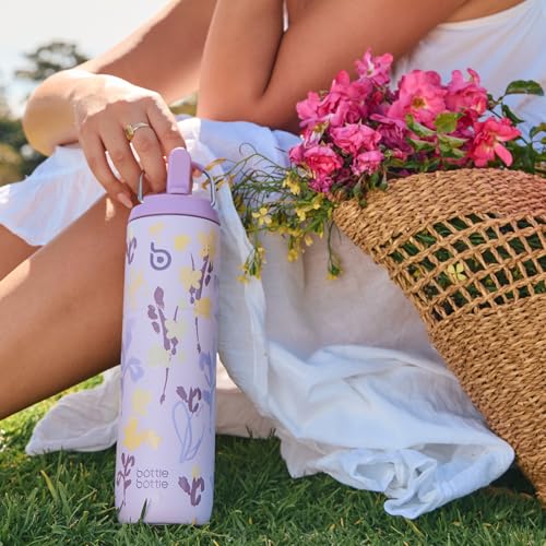 BOTTLE BOTTLE Insulated Water Bottle 24oz with Straw Lid and Handle Sports - color: Purple Grown