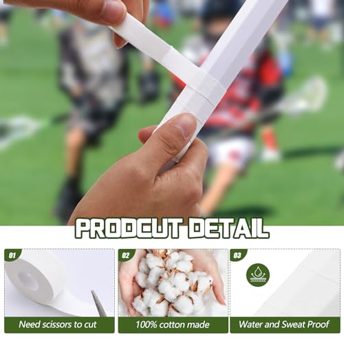 Gemscream 30 ft Lacrosse Stick Tape 1 Inch 1/2 Inch - color: White