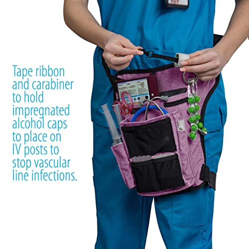 Nursing Tools Nurse Fanny Pack with Elastic Leg Band – Nursing Waist Bag Organizer with Holders for Stethoscope, Tape & Bandage Scissors – Medical Utility Pack (Purple Haze) - color: Purple Haze