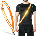 Ylzzrs LED Reflective Belt Sash Walking Gear,Safety Lights for Walkers at Night,High Visibility Safety Rechargeable Reflective Running Gear for Men Women Kids Night Dog Walking Gear - color: Orange
