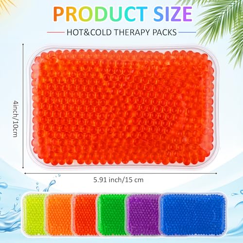 Trelaco 24 Pcs Multicolor Gel Bead Ice Pack 4 x 6 in Reusable Hot Cold Pack - color: 6 Colors