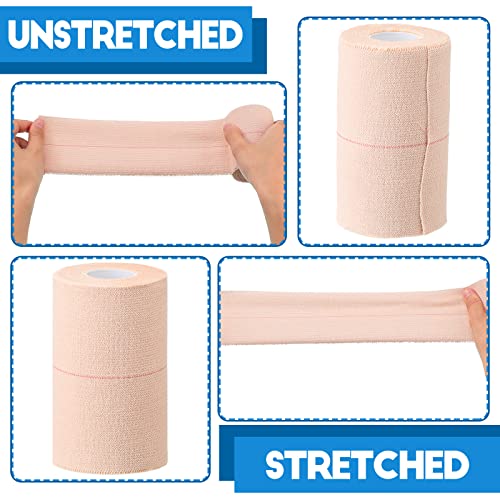 Nuanchu 16 Rolls Self Adhesive Elastic Sports Bandage Tape, 4 Inch x 5 Yard - size: 4 Inch x 5 Yard