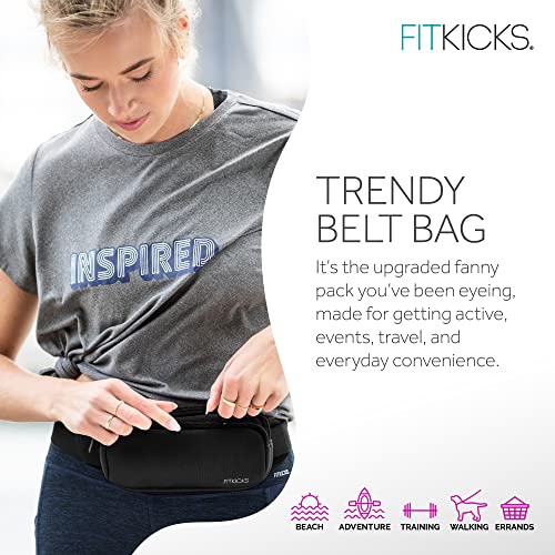 FITKICKS Fitzip Crossbody Fanny Pack, w Adjustable Strap - Black - color: Black