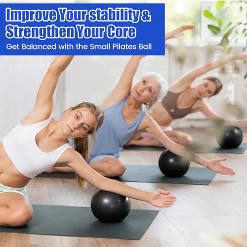 9 Inch Bulk Pilates Balls Resistance Bands Set - color: Black