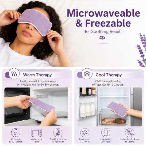 Lavender Weighted Eye Pillow with Washable Linen Cover - color: Purple