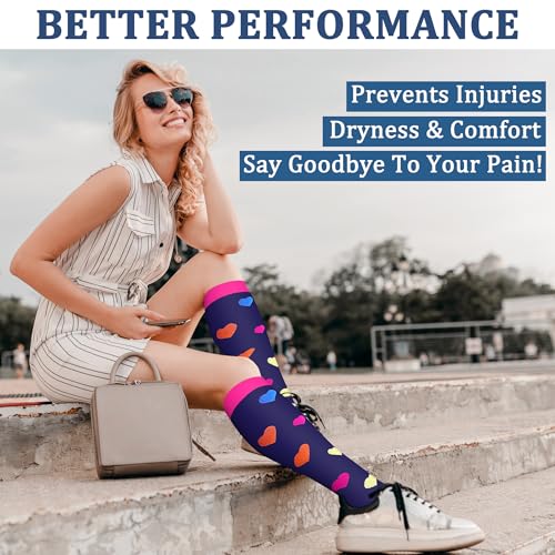 FEYHAY Copper Compression Socks (3 Pairs) 15-20 mmHg Circulation is Best Athletic & Daily for Men & Women, Running, Climbing - color: 27 Round Dot, size: Small-Medium
