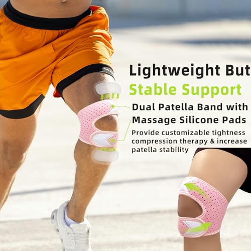 Patellar Tendon Support Strap, Patella Knee Brace for Women Men - style: Pink-1PC