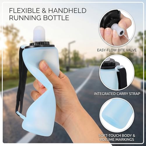 Handheld Running Water Bottle, Lightweight Hydration Solution for Jogging and Outdoor Activities,Secure Grip Design, Convenient Portable Water Container for Runners and Fitness Enthusiasts