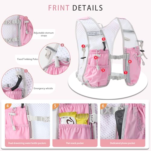 Running Hydration Vest Backpack with 1.5L Bladder for Men Women - color: pink, size: without hydration