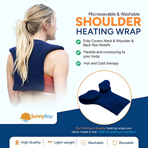 SunnyBay Weighted Microwavable Heating Pad, Shoulder and Upper Back, Cotton - size: Cotton - Large Navy Blue