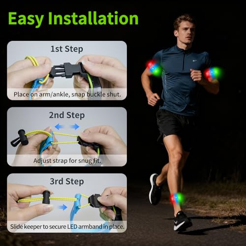 Taximi LED Armband for Running, High Visibility Reflective Running Lights for Runners, USB Rechargeable Light Up Arm Bands for Men Women Kids Night Cycling Walking Jogging - color: Blue