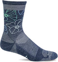 Sockwell Women's Petal Power Crew Moderate Graduated Compression Sock - color: Denim, size: Medium-Large