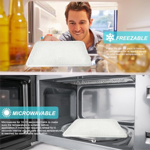 Gel Ice Pack for Injuries Reusable Ice Bag with Strap 1Pack Hot Cold Pack - color: Pure White-1 Pack