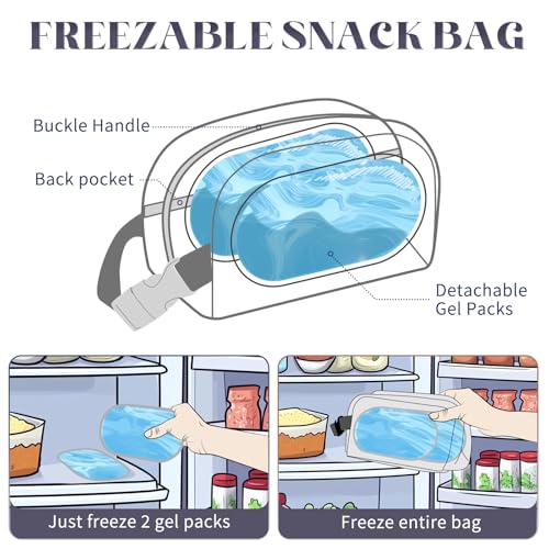 Cerbonny Small Cooler Bag,Freezable Lunch Bag,Built-in ice pack - color: Blue-Heart