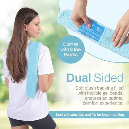 Ice Pack for Neck and Shoulders, Neck Ice Pack Wrap with 2 Reusable Packs - style: Neck Ice Wrap