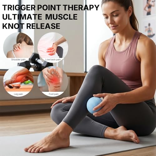 5BILLION FITNESS 2 Pack Massage Lacrosse Ball Set Deep Tissue Massage Balls - color: Blue-purple