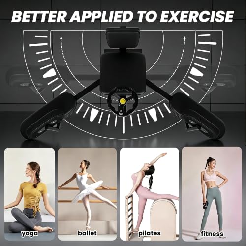 Adjustable Leg Split Machine for Hamstring & Hip Flexor, Stretching Tools for Dance and Gymnastics, Inner Thigh Trainer with Steel Frame, Black
