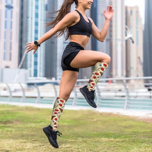 Witchy Moth Compression Socks For Women Men - color: Floral Moth