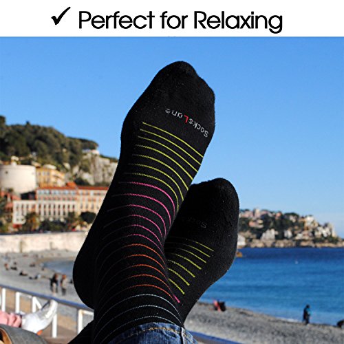 SocksLane Cotton Compression Socks, 15–20 mmHg Graduated Support, Knee-High Medical Compression (Navy Blue S/M) - color: Navy Blue, size: Small/Medium (1 Pair)