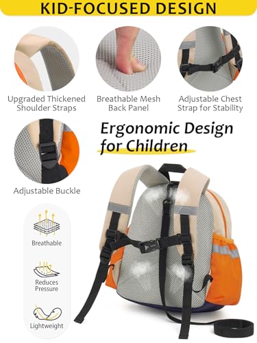 Toddler Backpack with Leash for Boys Girls Kids Kindergarten Nursery, 11” Baby Leash Backpack with Reflective, Toddler Bookbag with Anti-Lost Harness for Walking, Yellow - color: 1-yellow