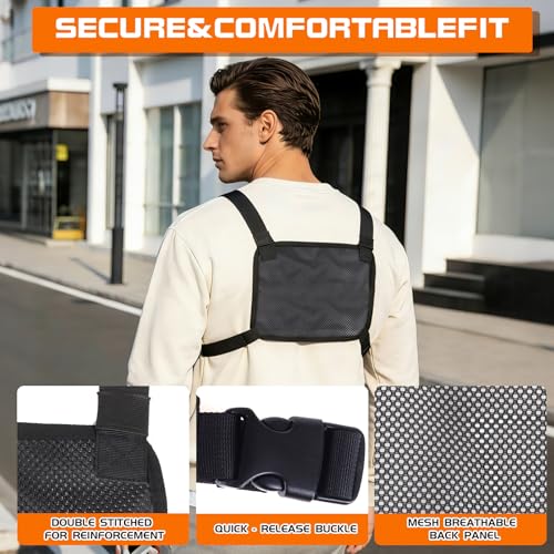 KINGSLONG Running Vest, Chest Bag for Men, Chest Pack, Hiking (B-Black) - color: B-Black