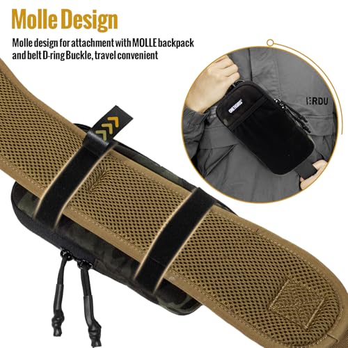 ONETIGRIS Backpack Strap Pouch, MOLLE Phone Holster for Backpack & Belt - color: Camocolor Black