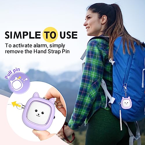 Safe Sound Personal Alarm, 130 dB Loud Siren Song Emergency Security Alarm Keychain with LED Light, Personal Sound Safety Siren for Women, Men, Children, Elderly(Purple) - color: Purple