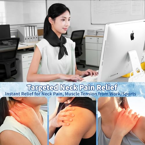 Widened Cooling Neck Wraps Long Lasting Neck Ice Pack Wrap - color: Black