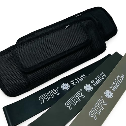 BADONKA Band Protective Sleeves for Booty Bands - Includes 3 Optional Fabric or Latex Resistance Loops - 3 Resistance Levels - Glute & Leg Workout Bands for Women & Men