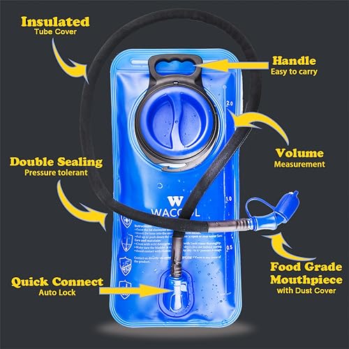 WACOOL 2L 2.5L 3L BPA Free PEVA Hydration Pack Bladder Leak-Proof Water Reservoir - size: 2 Liter
