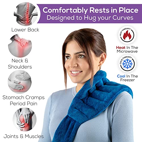 Microwavable Heating Pad with Straps, Medium, Blue, Hot/Cold Therapy - color: Blue, size: Medium